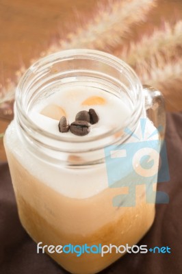 Fresh Iced Coffee With Milk Stock Photo