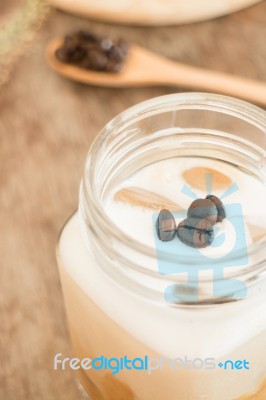 Fresh Iced Coffee With Milk Stock Photo