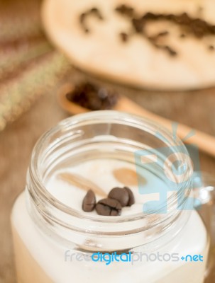 Fresh Iced Coffee With Milk Stock Photo