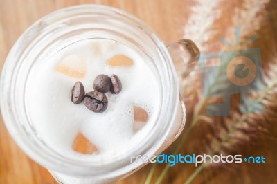 Fresh Iced Coffee With Milk Stock Photo