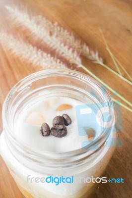 Fresh Iced Coffee With Milk Stock Photo