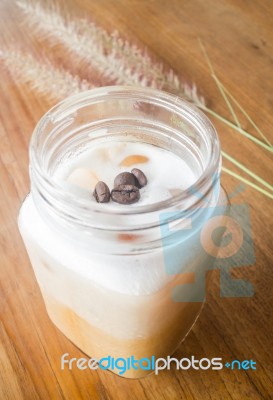 Fresh Iced Coffee With Milk Stock Photo