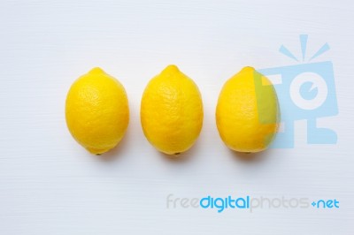 Fresh Lemon On A White Background Stock Photo