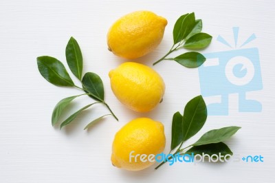 Fresh Lemon On A White Background Stock Photo