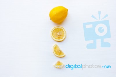 Fresh Lemon On A White Background Stock Photo