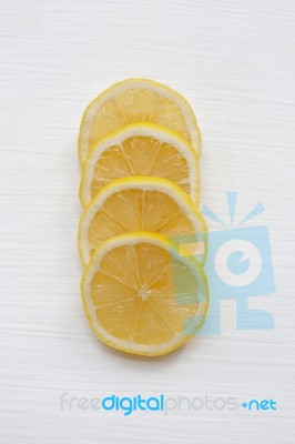 Fresh Lemon Slices  On White Stock Photo