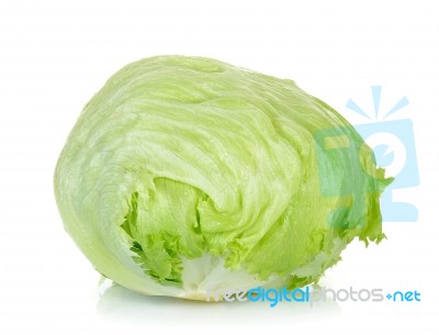 Fresh Lettuce Isolated On The White Background Stock Photo