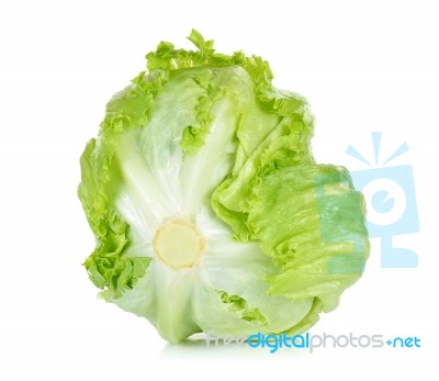 Fresh Lettuce Isolated On The White Background Stock Photo