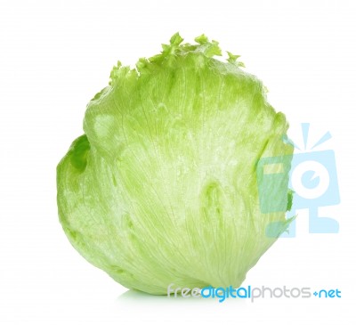 Fresh Lettuce Isolated On The White Background Stock Photo