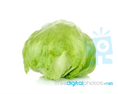 Fresh Lettuce Isolated On The White Background Stock Photo