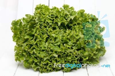 Fresh Lettuce Isolated On White Stock Photo