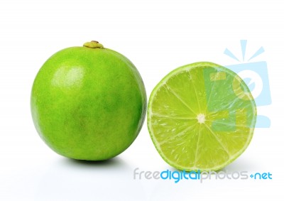 Fresh Lime Isolated On White Stock Photo