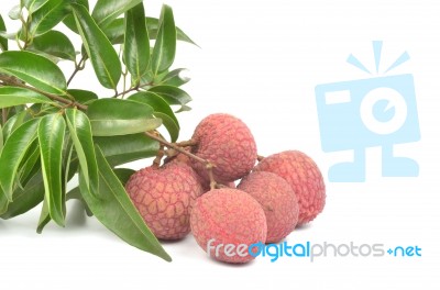 Fresh Lychees Stock Photo