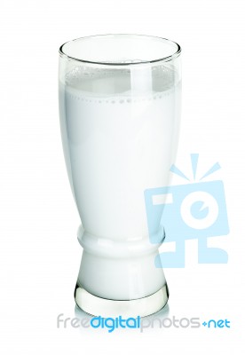 Fresh Milk In The Glass Isolated On White Background Stock Photo