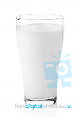 Fresh Milk In The Glass On White Background Stock Photo