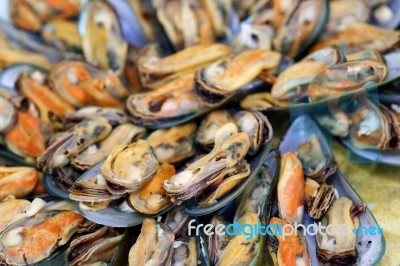 Fresh Mussels Stock Photo