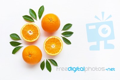 Fresh Orange Citrus Fruit Isolated Stock Photo