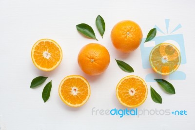 Fresh Orange Citrus Fruit Isolated On White Background Stock Photo