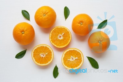 Fresh Orange Citrus Fruit Isolated On White Background Stock Photo