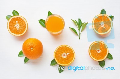 Fresh Orange Citrus Fruit Isolated On White Background Stock Photo