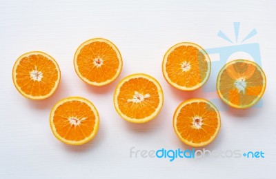 Fresh Orange Citrus Fruit Isolated On White Background Stock Photo