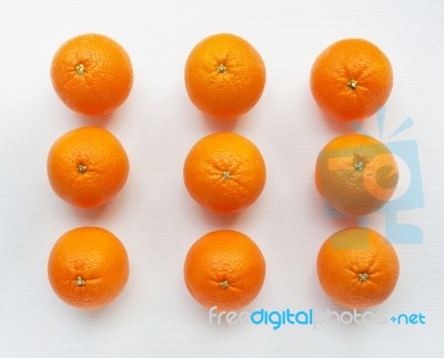 Fresh Orange Citrus Fruit On White Background Stock Photo