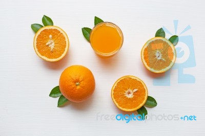 Fresh Orange Citrus Fruit On White Background Stock Photo