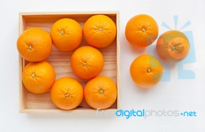 Fresh Orange Citrus Fruit On White Background Stock Photo