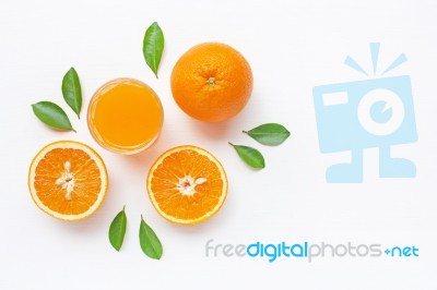 Fresh Orange Citrus Fruit On White Background Stock Photo