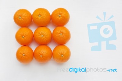 Fresh Orange Citrus Fruit On White Background Stock Photo