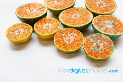 Fresh Orange  Isolated On White Background Stock Photo