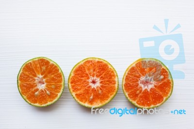 Fresh Orange  Isolated On White Background Stock Photo