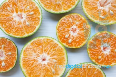 Fresh Orange  Isolated On White Background Stock Photo