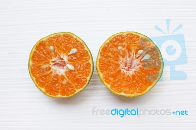 Fresh Orange  Isolated On White Background Stock Photo