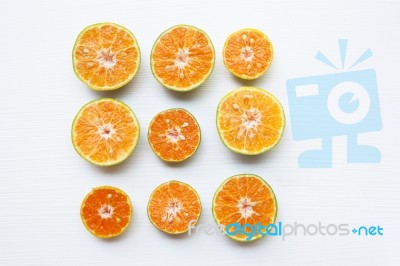 Fresh Orange  Isolated On White Background Stock Photo