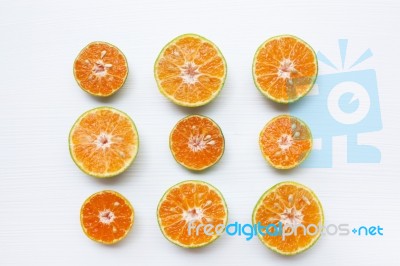 Fresh Orange  Isolated On White Background Stock Photo