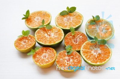 Fresh Orange  Isolated On White Background Stock Photo