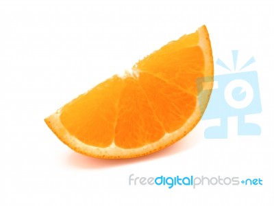 Fresh Orange Slice On White Background Stock Photo