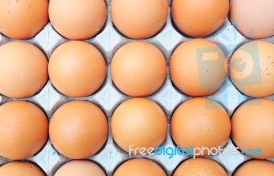 Fresh Organic Brown Eggs Stock Photo