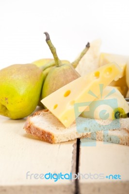 Fresh Pears And Cheese Stock Photo