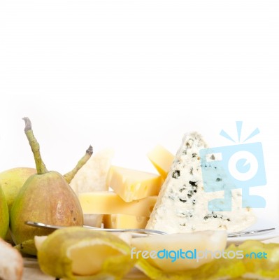 Fresh Pears And Cheese Stock Photo