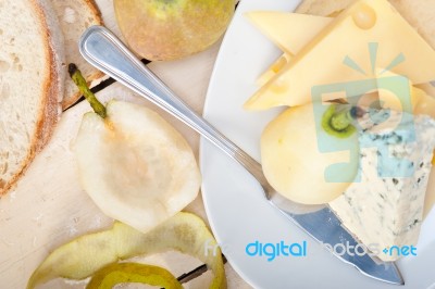 Fresh Pears And Cheese Stock Photo