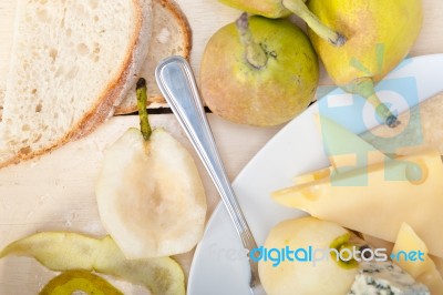 Fresh Pears And Cheese Stock Photo