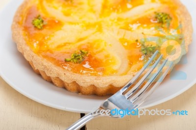 Fresh Pears Pie Dessert Cake Stock Photo