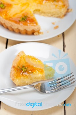 Fresh Pears Pie Dessert Cake Stock Photo