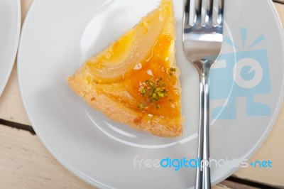 Fresh Pears Pie Dessert Cake Stock Photo