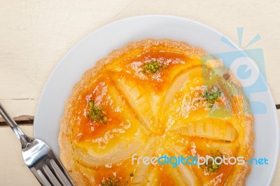 Fresh Pears Pie Dessert Cake Stock Photo