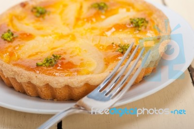 Fresh Pears Pie Dessert Cake Stock Photo