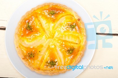 Fresh Pears Pie Dessert Cake Stock Photo