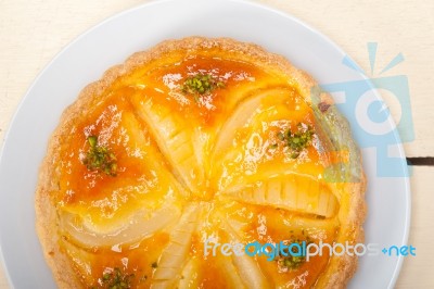 Fresh Pears Pie Dessert Cake Stock Photo